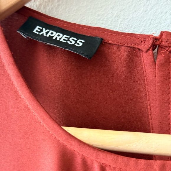 Express Sleeveless Pleated Maxi Dress in Rust - Picture 4 of 6